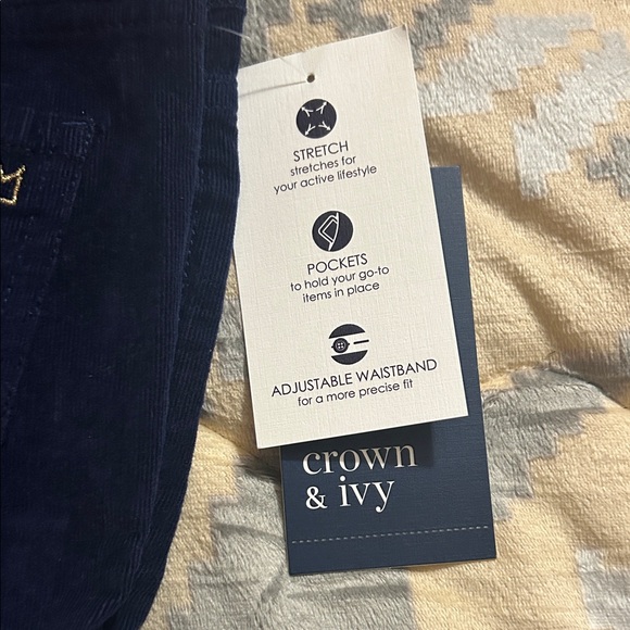Crown & Ivy Kids Blue Casual Corduroy Pants - Picture 5 of 6